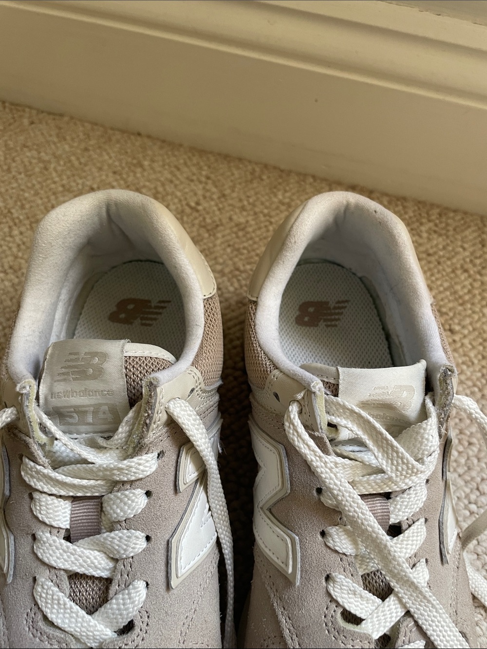 New Balance Women’s 574 Stacked Platform Driftwood WL574ZSM Sneakers LIKE NEW - Picture 7 of 9